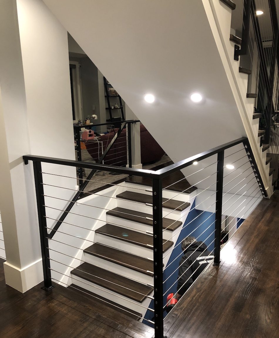 Custom built gig harbor cable railing system